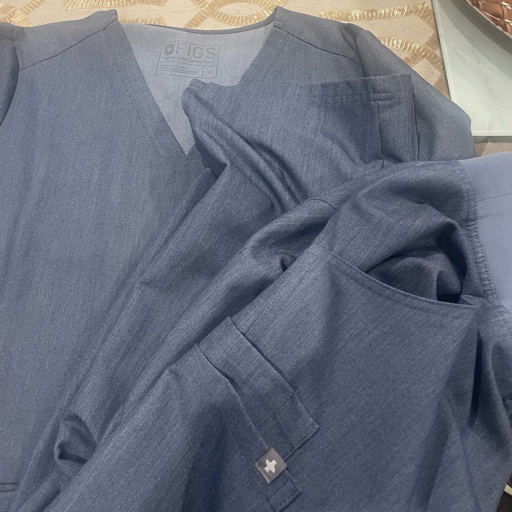Denim blue figs set. Worn 1-2 times only